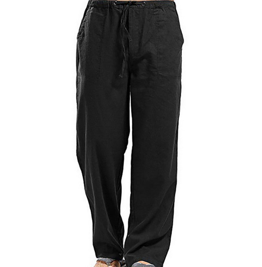 Hot Men's Loose Solid Color Casual Trousers